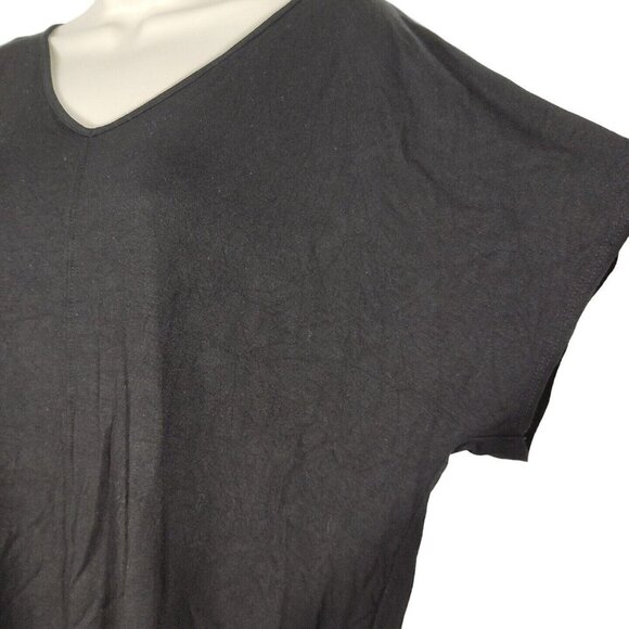 Mercer and Madison Black Pullover V-neck knit Top Women Size XL Short Sleeve - Picture 3 of 6